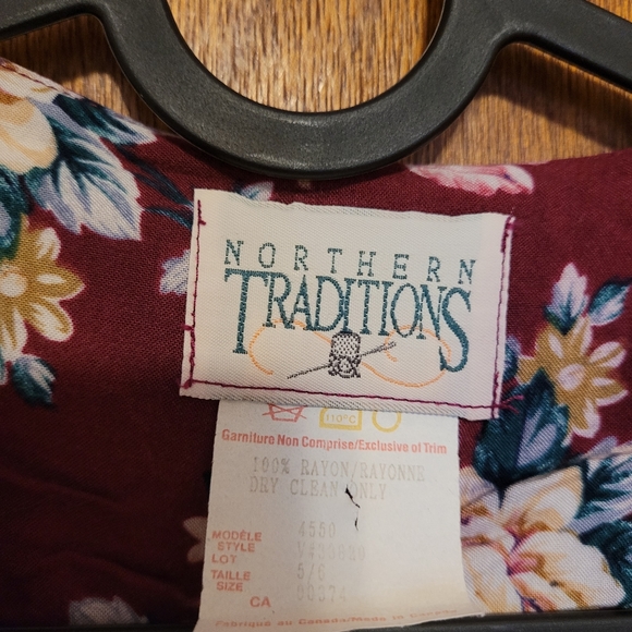 Vintage floral midi dress -  S/M - Picture 4 of 5